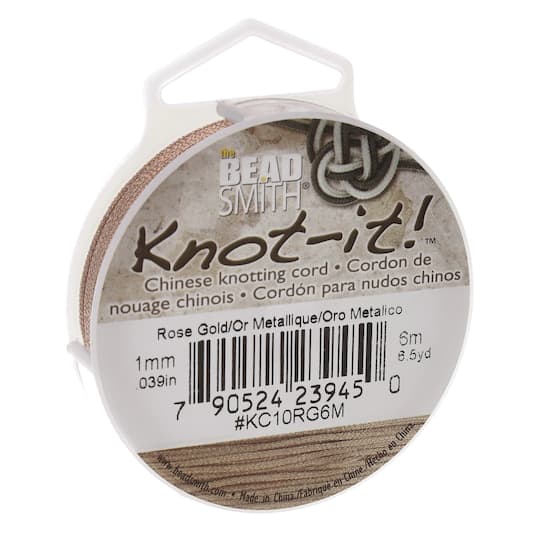 The Beadsmith&#xAE; Knot-It&#x2122; 1mm Rose Gold Chinese Knotting Cord